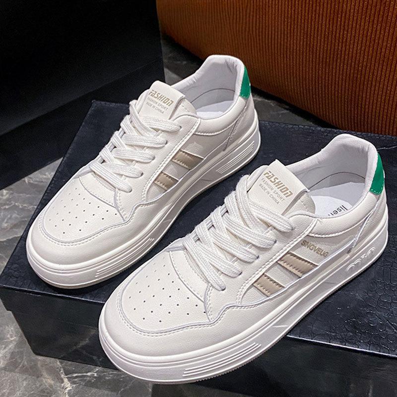 Leather Platform White Shoes Children Spring and Summer New Versatile Heightening Board Shoes Casual Sports Shoes Single Shoes Women