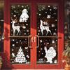 White Santa Claus electrostatic glass sticker window decoration snowflake elk Christmas tree sticker