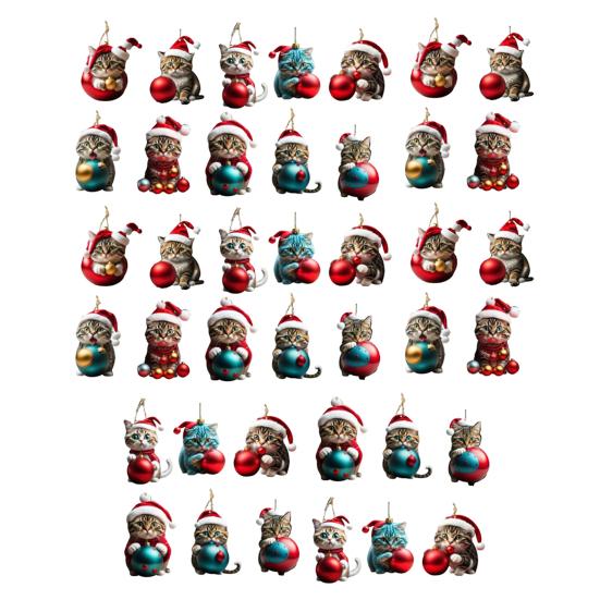 Christmas Horse Ornaments 2D Acrylic Vintage Horse Christmas Tree Hanging Decoration Western Theme Animal Ornaments for Xmas Tree Home Decor