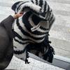 Zebra pattern scarf female winter versatile student new fashion scarf thickened warm autumn and winter shawl