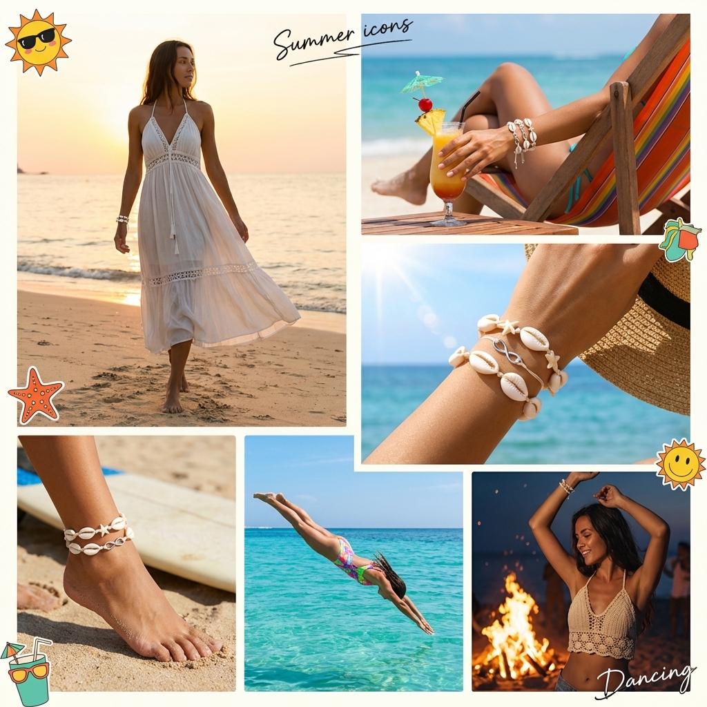 3 Pcs Luxury Handmade Bracelet Set for Women Natural Cowrie Shell Starfish Charms Adjustable Braided Rope Summer Beach Jewelry