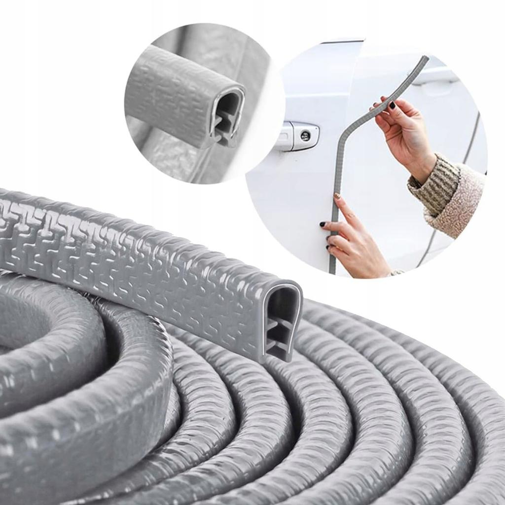 Mocna Zbrojona Uszczelka Krawędziowa Na Rant Listwa 10Mm X 8Mm X 5M Szara