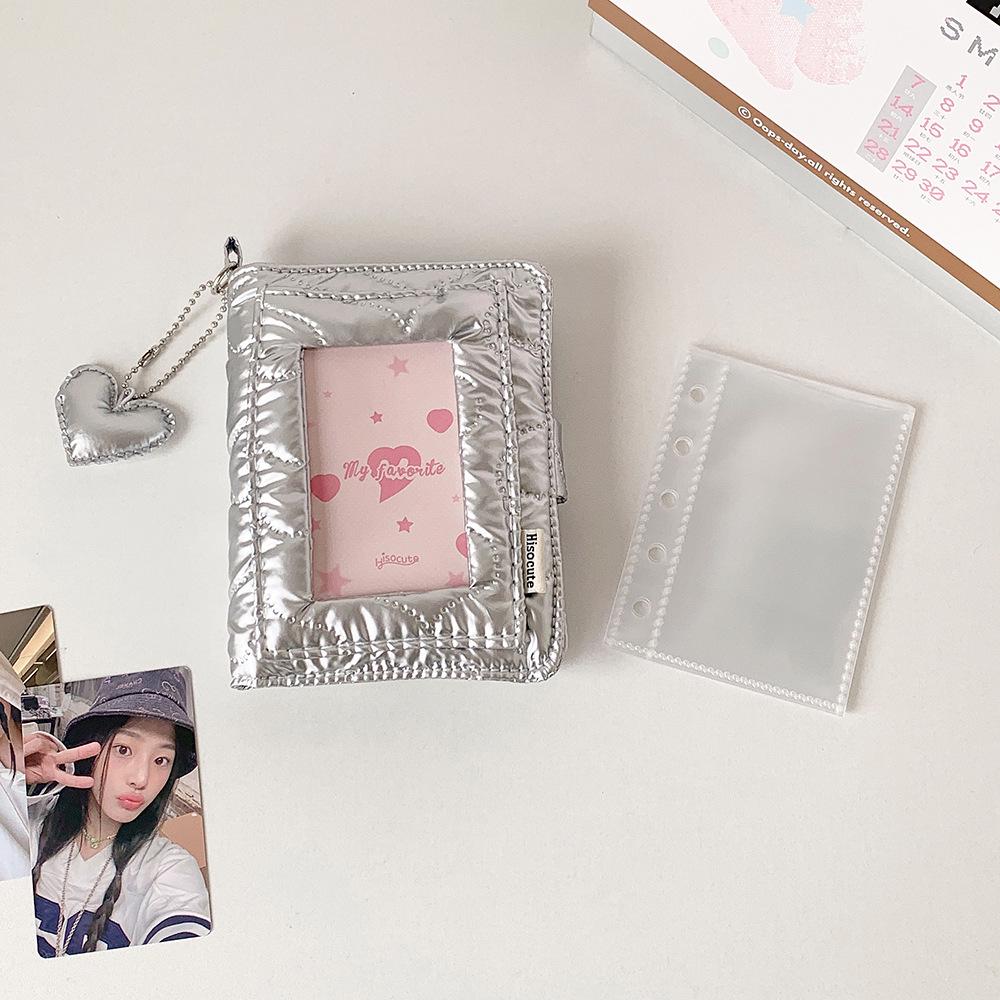 Hisocute Silver M5 Stargazing Magnetic Card Holder for Girls - 3-Inch Loose-Leaf Photo Album