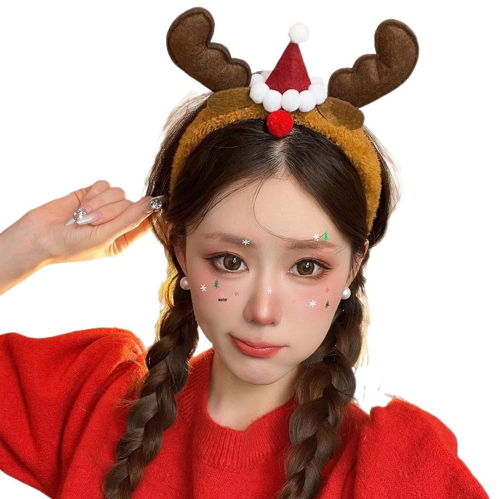 2025 Cute Christmas Snowman & Reindeer Cartoon Plush Headband - Fun Holiday Hair Accessory