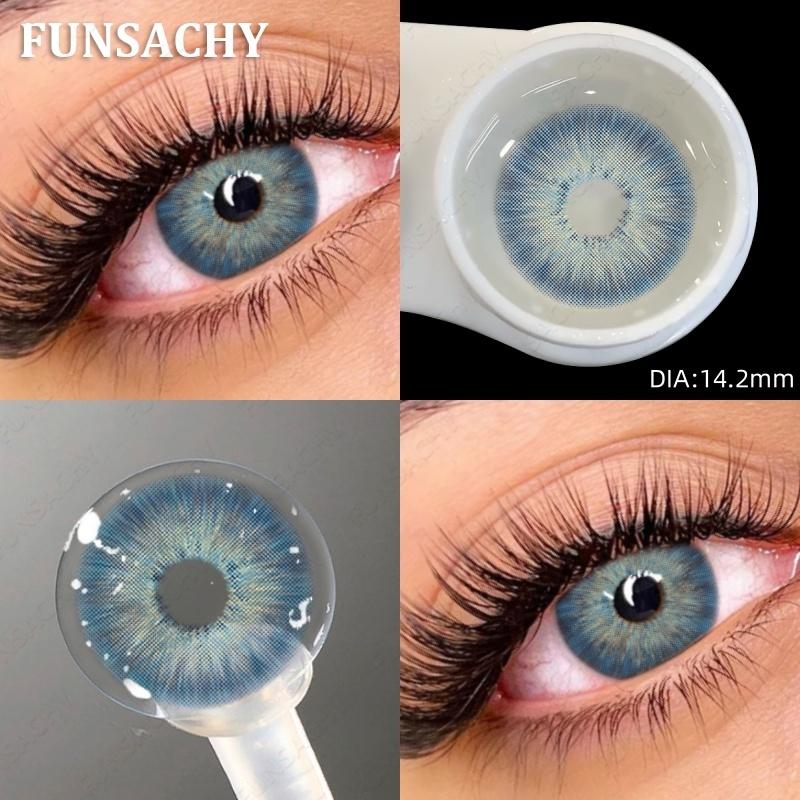 FUNSACHY 1 Pair Natural Colored Contact Lenses for Eyes Brown Pupils Lens Contact Lenses Cosmetic Green Contacts New Color Lens