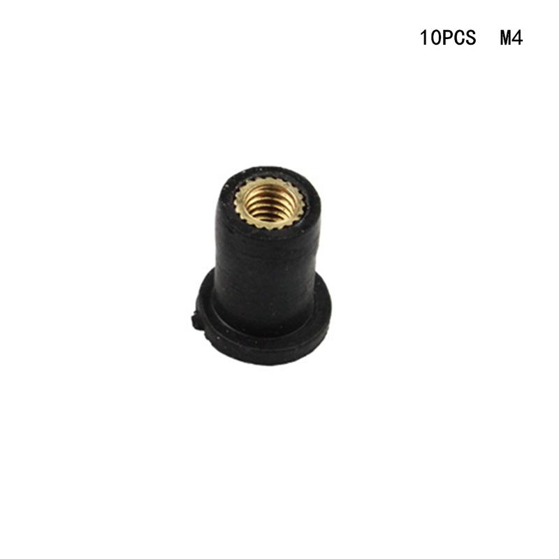 10PCS Motorcycle M4 M5 M6 Metric Rubber Well Nuts Windscreen Fairing Cowl Anodized Aluminum Moto Screws Bolts Accessories