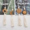 Handmade Bohemian Rattan Cotton Rope Tassel Wall Hanging for Children's Room or Balcony
