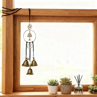 1pc Witch Bell Doorknob Hanging Decorative Wicker Wind Chime Home Decoration