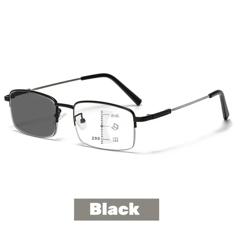 3 in 1 Photochromic Multifocal Presbyopia Spectacles New Trendy Outside Color Changing Sunglasses Plus Diopter +1.0 TO +4.0 Eyewear