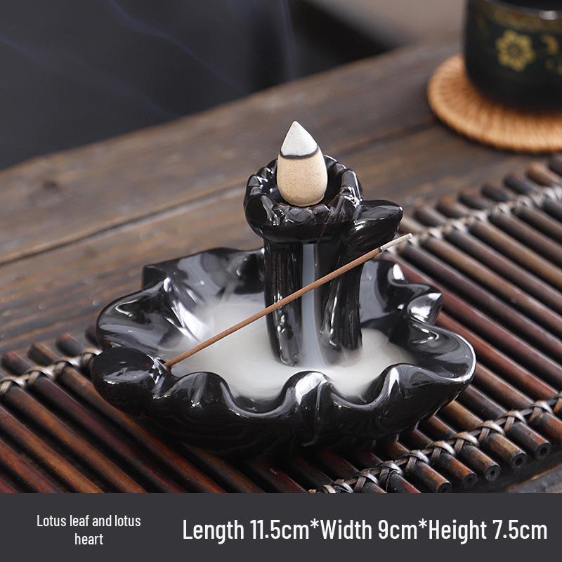 Creative Ceramic Buddha Hand Rockery Backflow Incense Burner for Home or Office