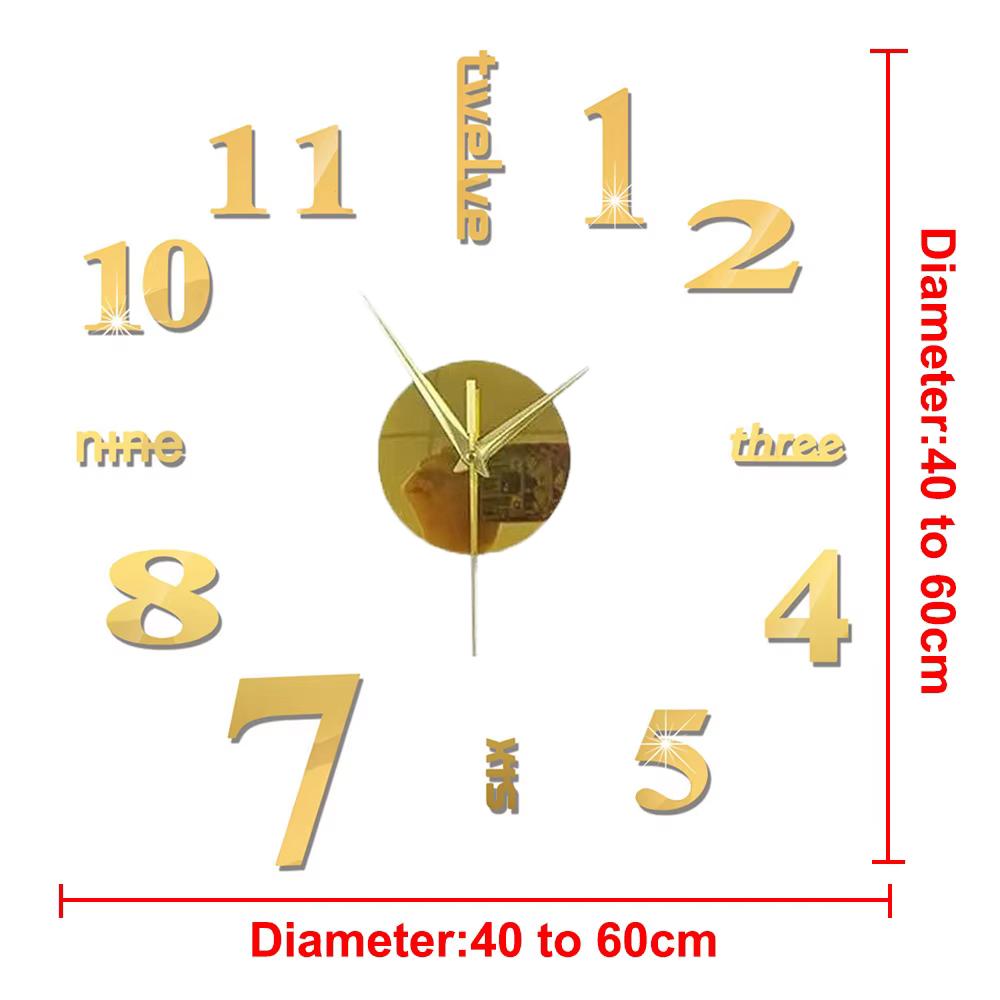 3D Wall Clock DIY Mirror Wall Stickers Home Decor Quartz Needle Watch Living Room Removable Art Decal Sticker Reloj De Pared Hot