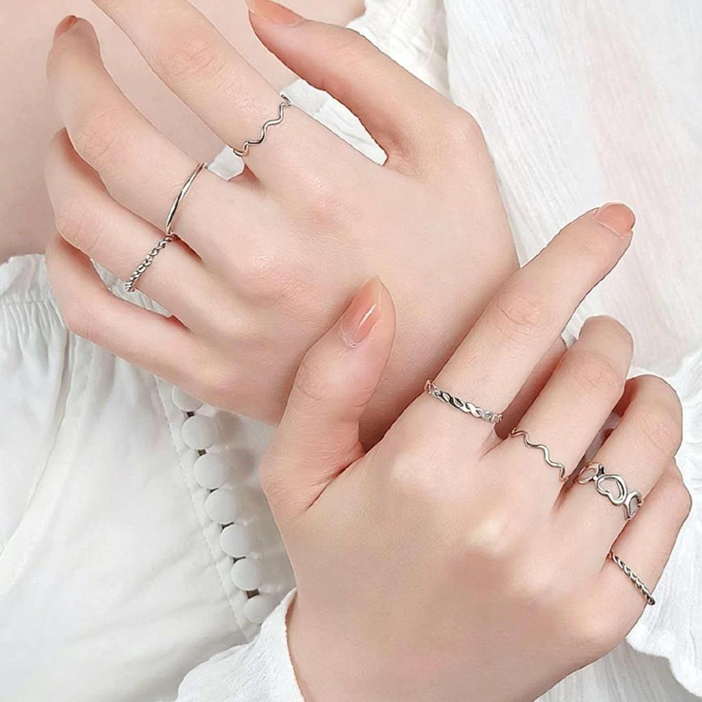 Retro Love Ring Set: 22-Piece European & American Multi-Joint Design for Women