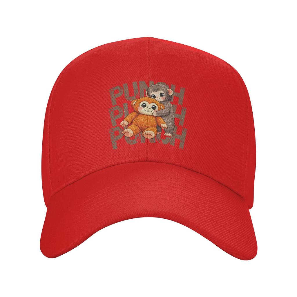 Punch Punch Punch Cute Baby Monkey Playful Animals Casual Baseball Cap Kpop Rock Trucker Hat Summer Sun Men y2k Baseball Caps