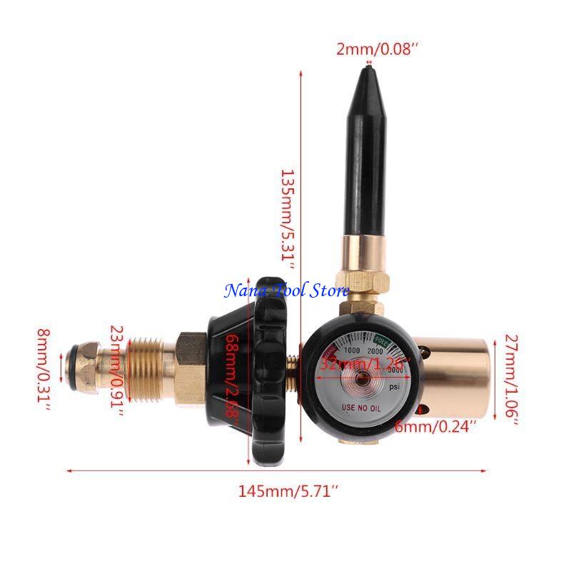 31GJ Brass Helium Latex Pressure Reducer With Pressure Gauge Fit for G5/8 for Tank