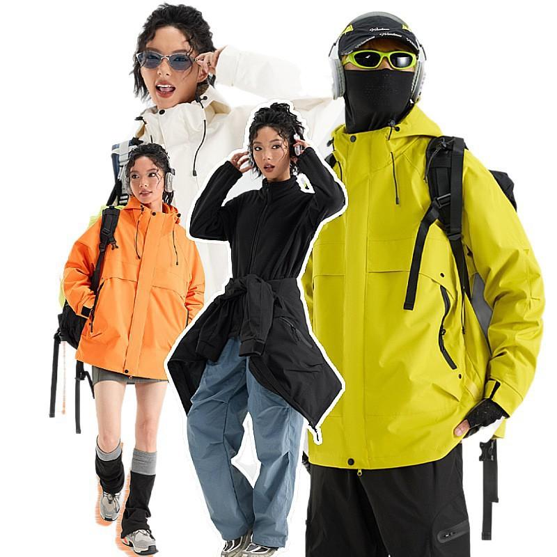Men Women 3-in-1 Waterproof Windproof Hiking Jacket With Removable Fleece Liner Outdoor Camping Trekking Skiing