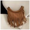 Fashionable And Casual Commuting Tassel Hand-held Shoulder Tote Bucket Bag High-Looking Personalized Women's Bag