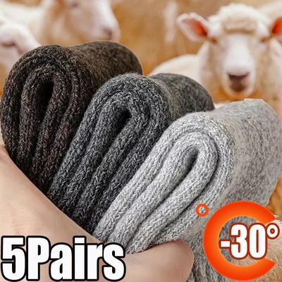 5 Pairs Winter Warm Extra Thick Wool Cashmere Socks for Warmth