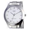 Casio CASIOSTANDARD series life waterproof quartz movement stainless steel strap Japanese and Korean watch women's watch white dial MTP-1128A-7AEF