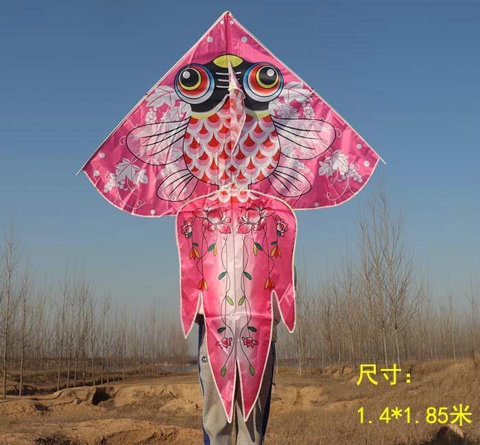 New Goldfish Kite Chinoiserie Red Blue Green Pink Stamping  Sale For Children