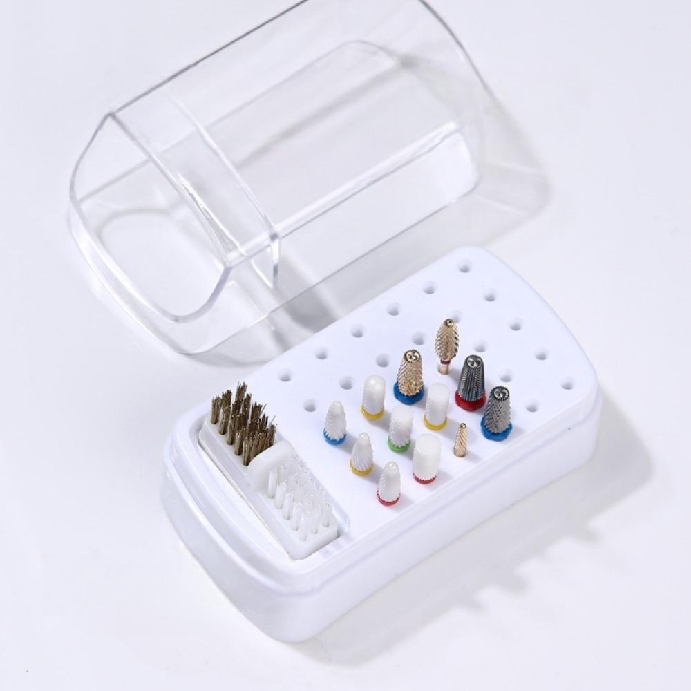 Hole 30 Nail Polishing Head Storage Box Polishing Head Display Rack Drill Bit Box For Manicure Polishing Head Organize Storage