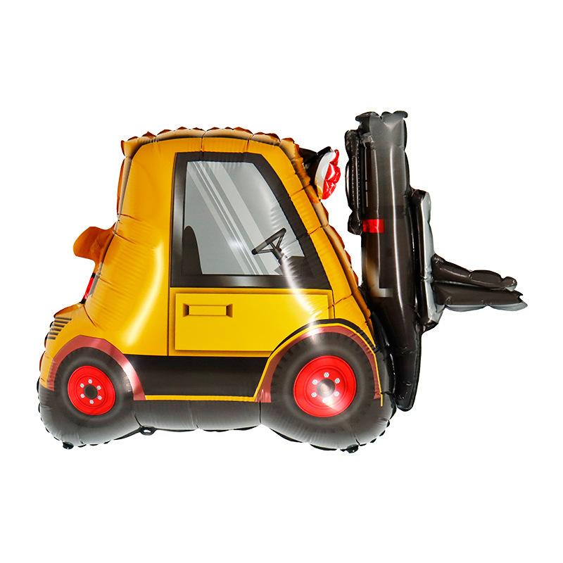 

Crane Forklift Excavator Cement Truck Construction Truck Theme Party Decorative Aluminum Film Balloon Forklift