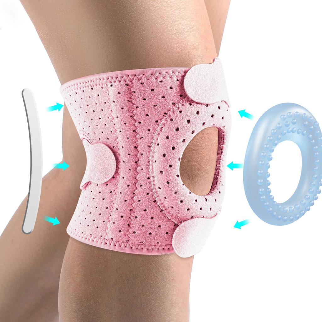 3D-Silikon-Knieschoner und -Bänder stabilisieren das Knie. Geeignet für Sport, Fitness, Laufen und andere Sportarten. Atmungsaktiv.