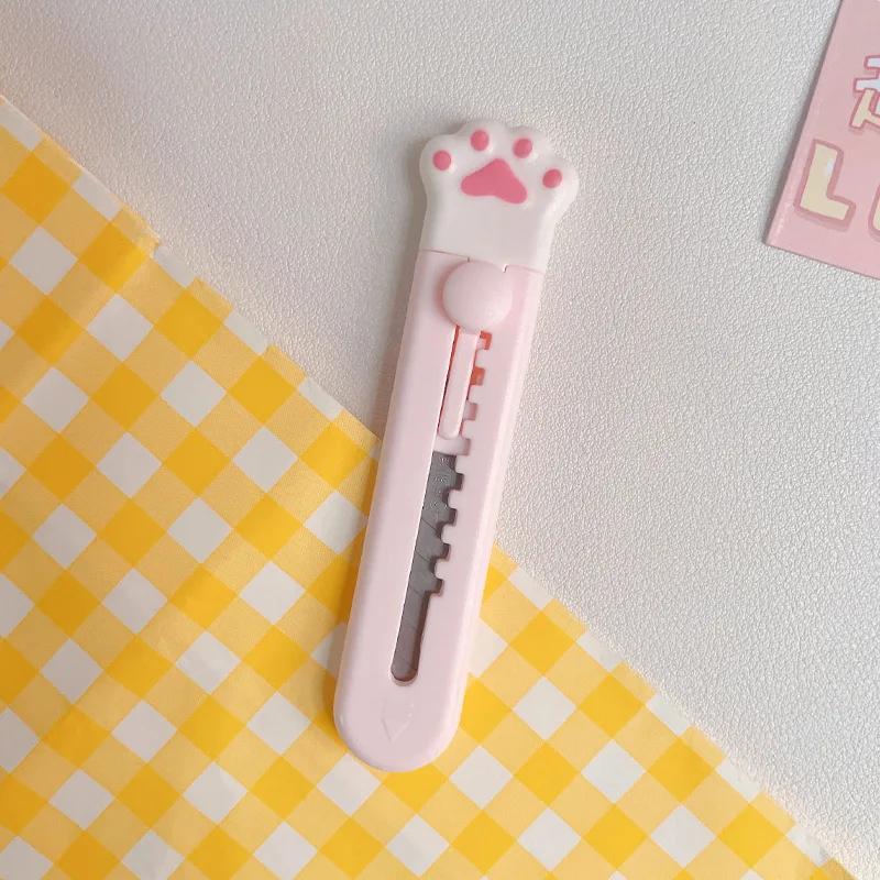 Ins Kawaii Dreamy Ballet Style Cat Paw Utility Knife Cute Girl Bow Wings Decoration Paper Cutter Mini Express Envelope Opener
