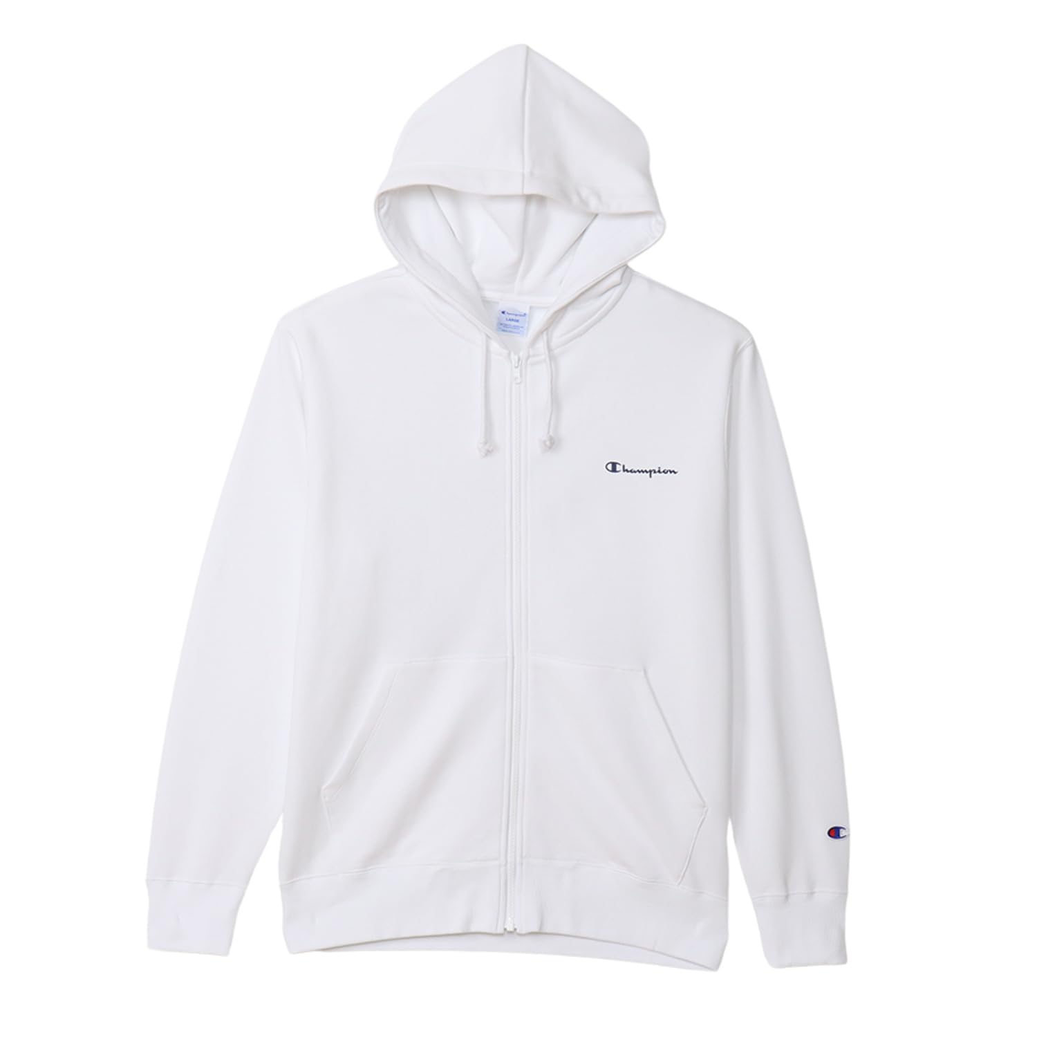 

Champion Long Sleeve Cotton USA Fleece Zip Hooded Sweatshirt with Graphic Logo Basic Size Print, C3-A106-010-XL белый