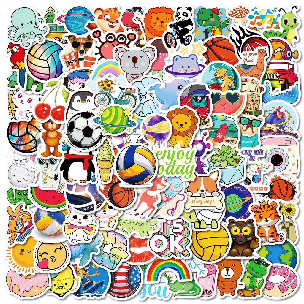 100 Kleine Größe 4cm Niedliche Kleine Frische Cartoon Graffiti Aufkleber DIY Koffer Handyhülle Tablet Aufkleber