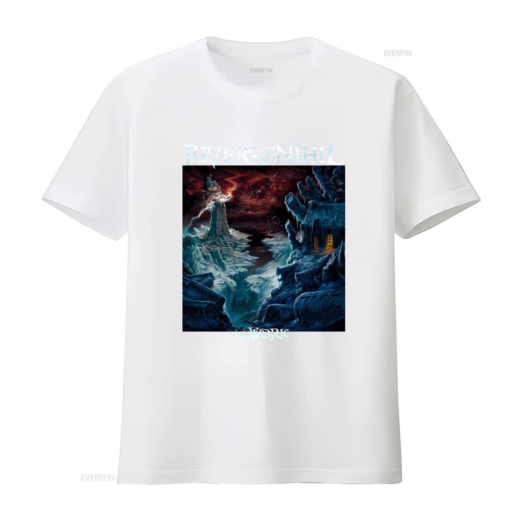 RIVERS OF NIHIL The Work T Shirt for Men Ice Fantasy Design Unique Print vintage Washed Soft Stretched Versatile