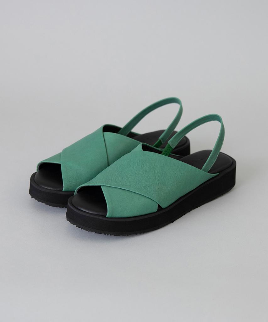 Heenn Hug Me Platform Sandals. Jade Green