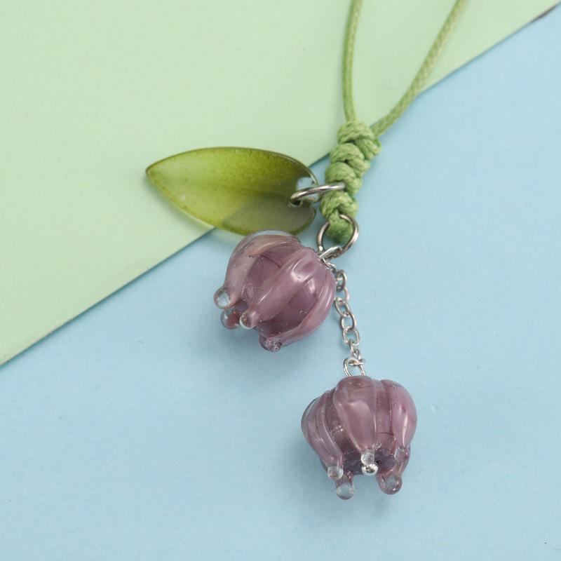 Tulpenblumen Handystraps Anhänger Niedlich Für iPhone Kurzes Lanyard Handschlaufe Niedlicher Schlüsselanhänger Handy-Riemen Mode-Anhänger