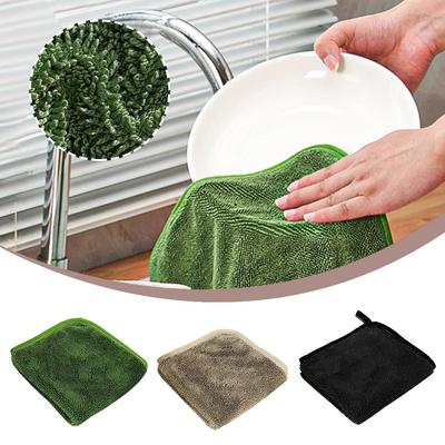 1/2PCS Scouring Pad Kitchen Cleaning Cloths Non-Falling Hair Non-Stick Oil Kitchen Dish Cloth Wiping Rags