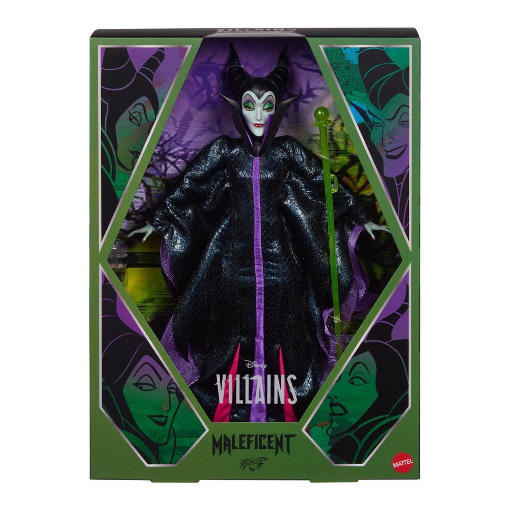 Mattel Disney Maleficent Disney Villains Collector Doll Articulated Body Fashion Doll with Doll Stand Age 6 and Up Purple JLT53