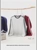 American Retro College Style Striped Pullover: Loose Fit, Round Neck, Long Sleeve Sweatshirt
