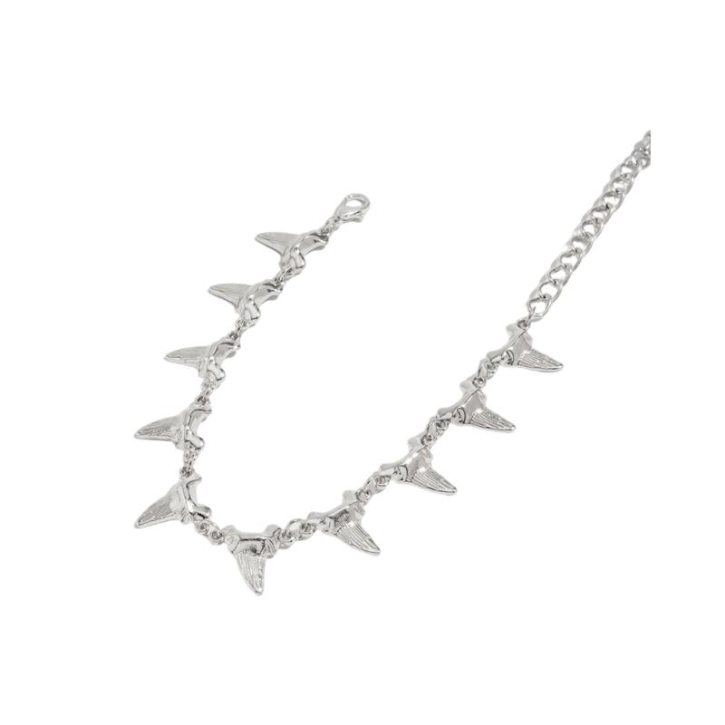 

Stylish Shark Tooth Necklace Bracelet For Men Women Gold Silver Alloy Jewelry Trendy Accessory For Daily Wear Parties