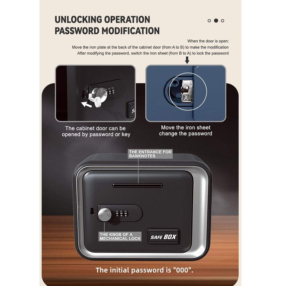 Password Lock Mini Safe Box Coin Bill Slot Cash Can Funny Mini ATM Children Savings