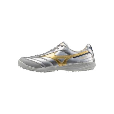 MORELIA SALA Slip Resistant Soccer Shoes Unisex Gold Silver Mizuno Q1GB2513-04