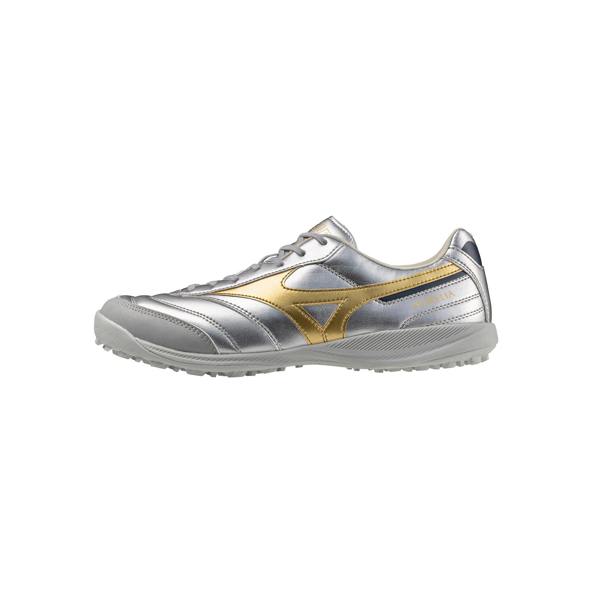 

Mizuno Morelia Sala Pro Удобные Модные Универсальные Модные Синтетическая Кожа Нескользящие Футбольные Бутсы Унисекс Футбольные Бутсы Золото Серебро Q1GB2513-04 40