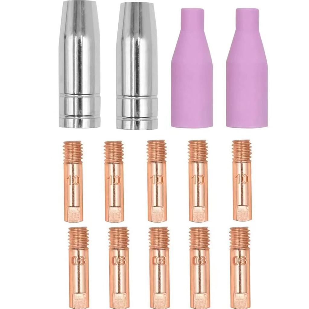 Lndb 14 buc MIG sudare pistol accesorii kit duză mașină de sudură consumabile set vârf vârf torță duză ceramică semi-automată semi-automată