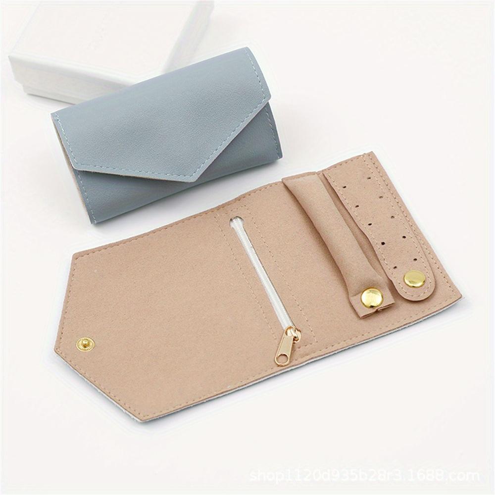 Portable Jewelry Organizer Bag for Women Travel Multi-functional Earrings Ring Necklace Storage Bag PU Creative Jewelry Roll