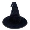 Black Velvet Pleated Witch Hat for Halloween Costume Accessories