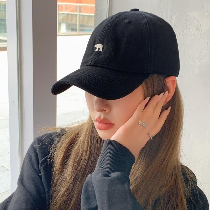 Spring and Autumn Hat Women's Cotton Embroidered Baseball Cap Casual Versatile Summer Sunscreen Face Peaked Cap