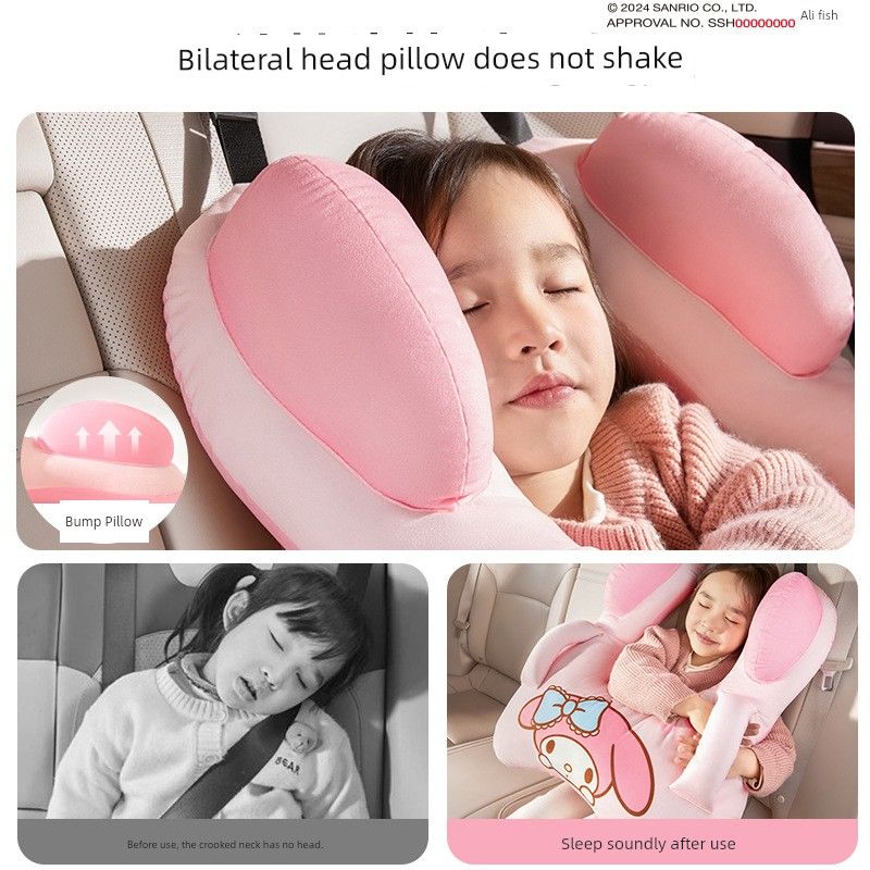Cute Car Seat Belt Pillow, Kidsren's Rest Neck Pillow, Car Rear Seat Baby Sleeping Pillow, New Style, Removable and Washable