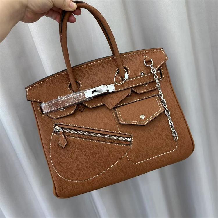 Hot Sale High-end Rock Platinum Bag First Layer Soft Cowhide Pocket Bag Zipper Bag Portable Shoulder Bag Versatile