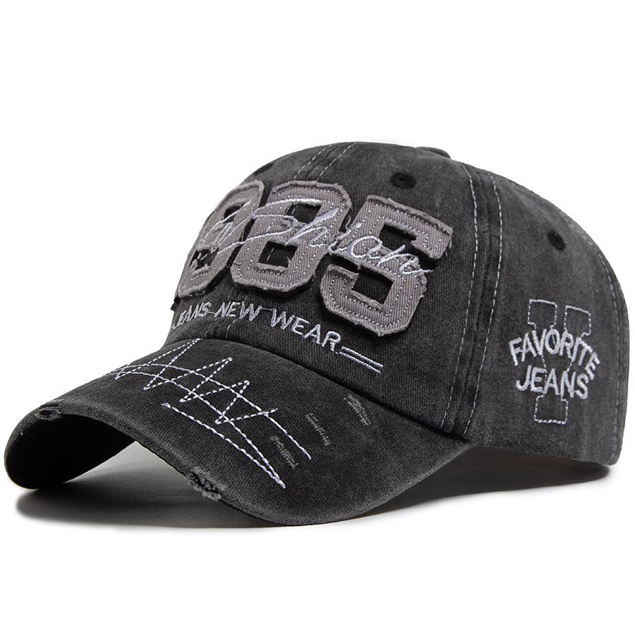1985 Cappellino da Baseball Strappato Ricamato Lavato Usurato Toppa Regolabile Cappellino da Papà Vintage Leggero Protezione Solare Cappellino Sportivo