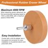 A25F-Low Speed Rod Connector& 4Pcs Decal Remover Eraser Wheel- Adhesive Rubber Wheel In 4In& 3.5In Sizes With Drill Adapter