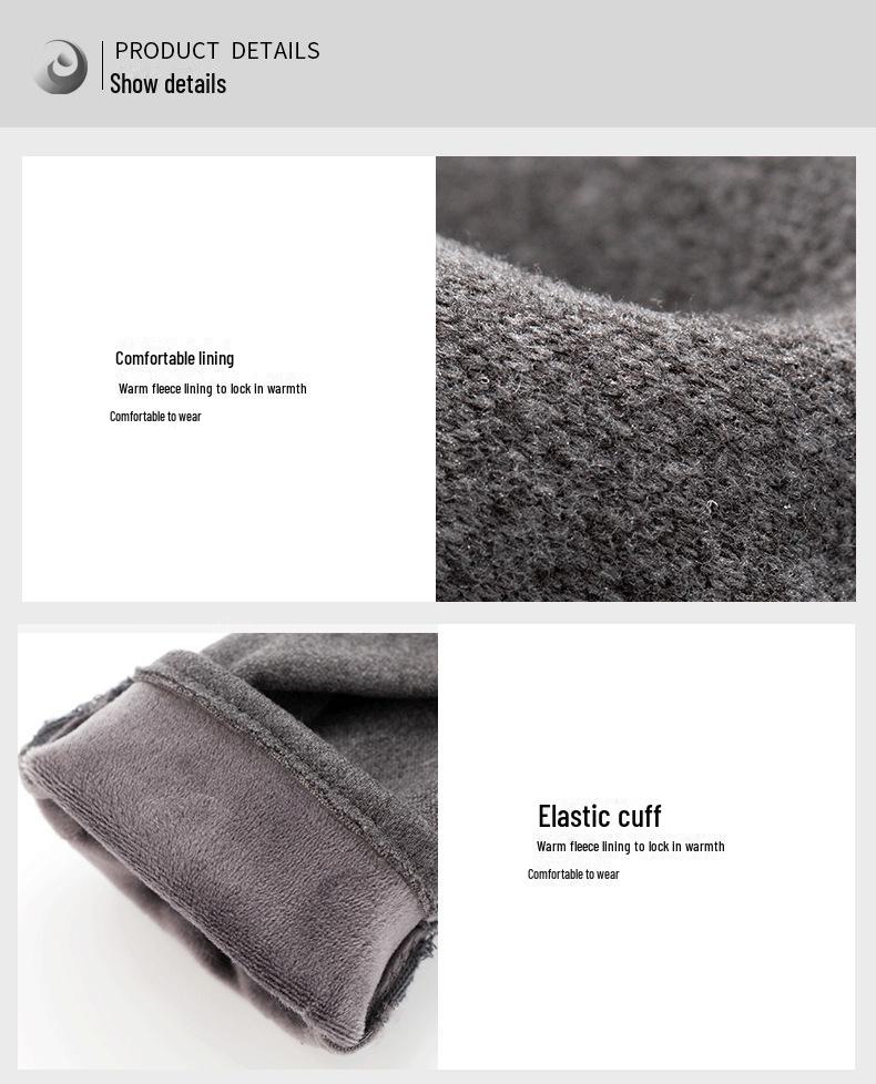 Men's Winter Windproof Cycling Gloves with Touchscreen Compatibility and Velvet Cuff