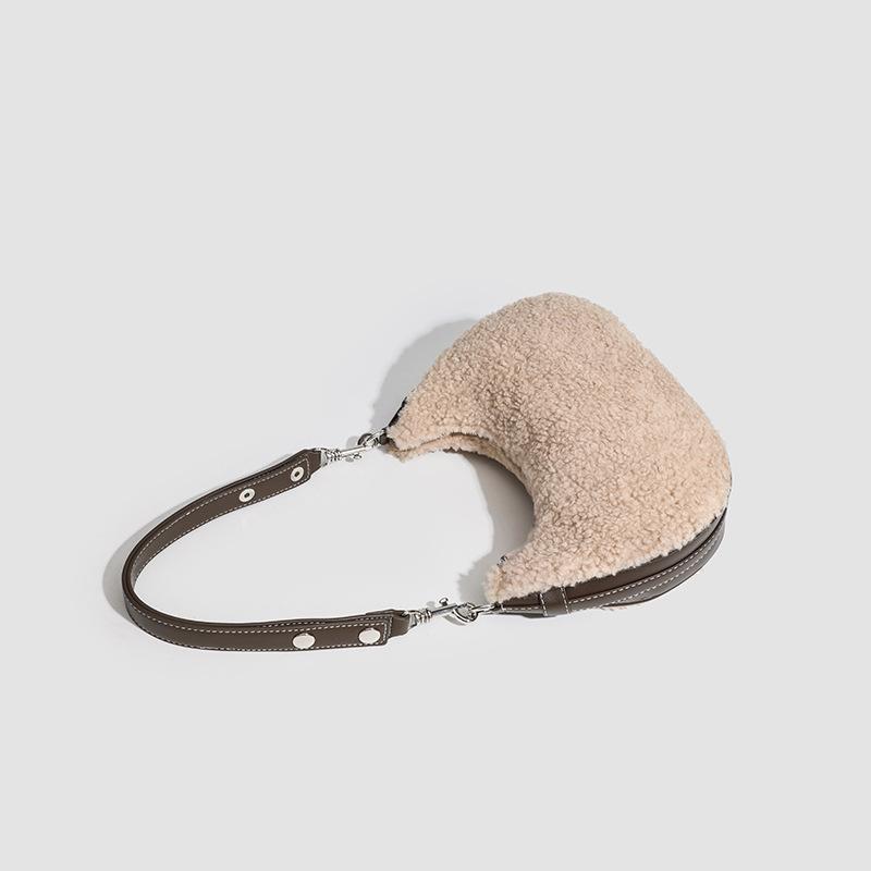 Autumn and winter new armpit bag plush bag women's winter plush women's bag single shoulder crossbody saddle bag