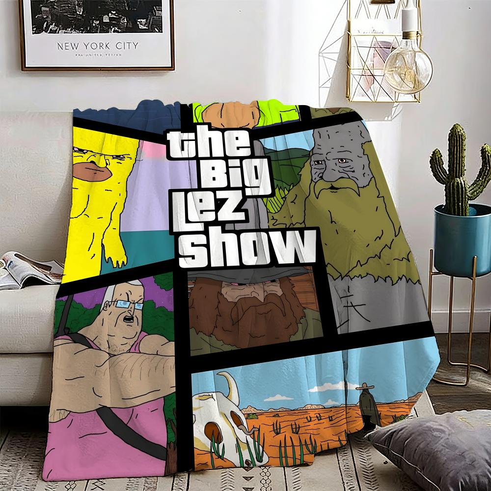 Quirky The Big Lez Show Throw Lightweight 240g Flannel Blanket Soft Skin-friendly for Summer Cooling 75X95CM